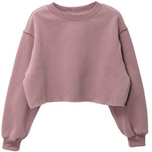 Mauve Cropped Fleece Sweatshirt